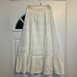 Urban Outfitters Cream Lace A-Line Skirt